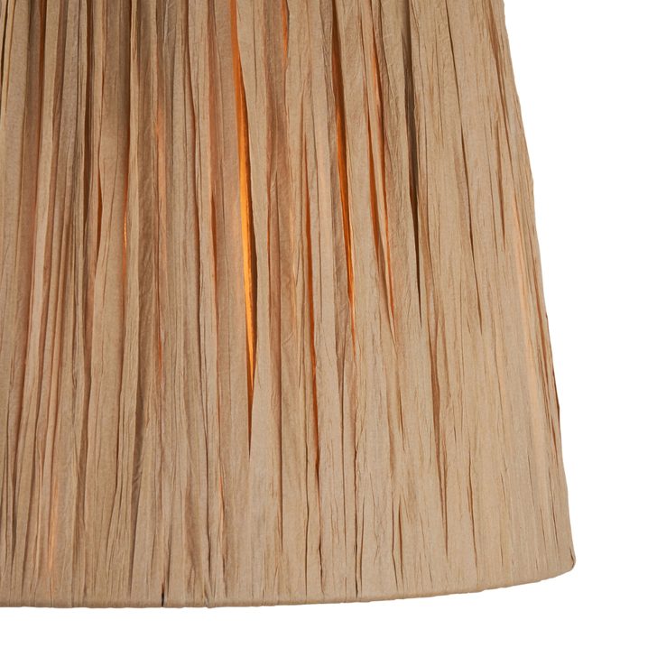 Rafia Natural Tapered 32cm Lampshade - E14/E27/B22 With Fixed Metal Gimbal