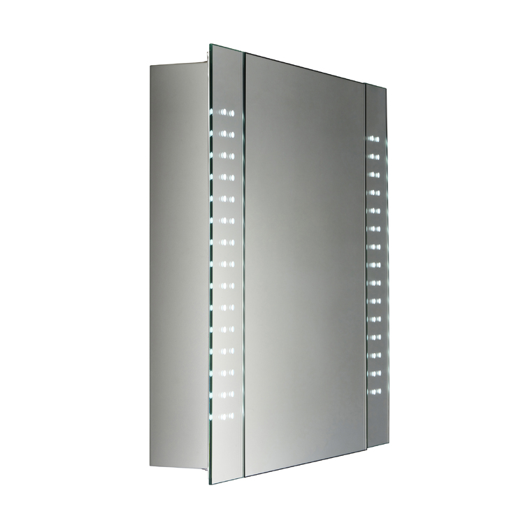 Revelo Bathroom Mirror Cabinet With 6500K LED Lights, Motion Sensor, 2 Shelves & Shaver Socket