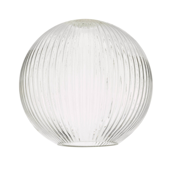 Romac 3 Light Linear Island Pendant Black & Gold With Clear Ribbed Glass Globes - Bespoke