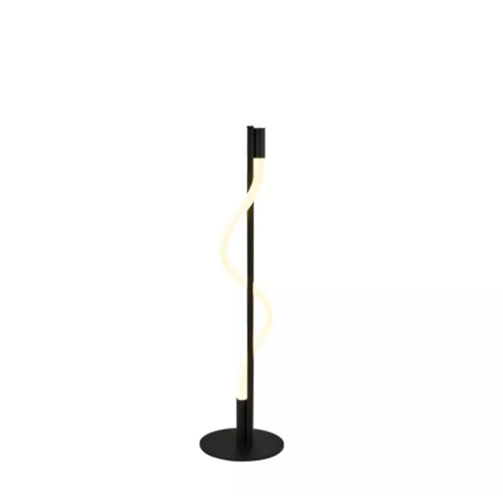 Serpent Black Metal Wavy Table Lamp Complete With Opal Tubes - 2700K - Dimmable