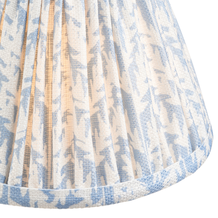 Shell Bay Blue Leaf Patterned 16cm Lampshade - Golf/Candle Clip