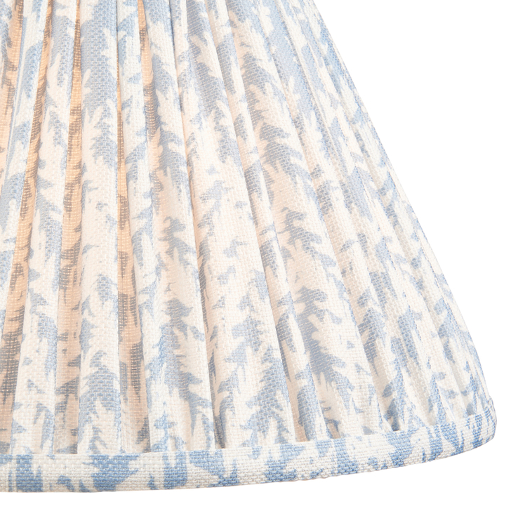 Shell Bay Blue Leaf Patterned 30cm Lampshade - E14/E27/B22 With Fixed Metal Gimbal