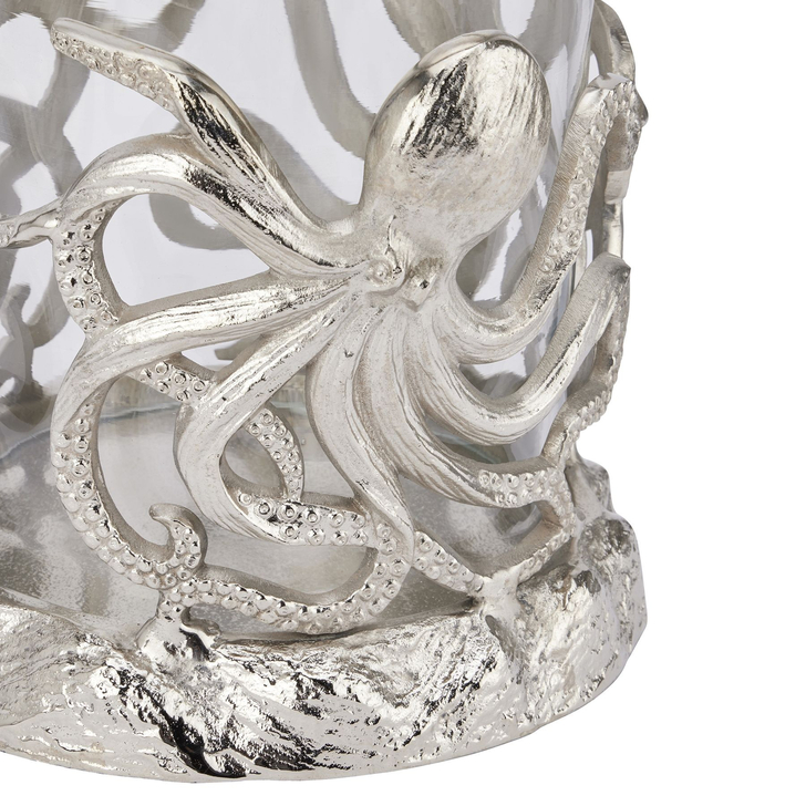 Silver Octopus Candle Holder Lantern