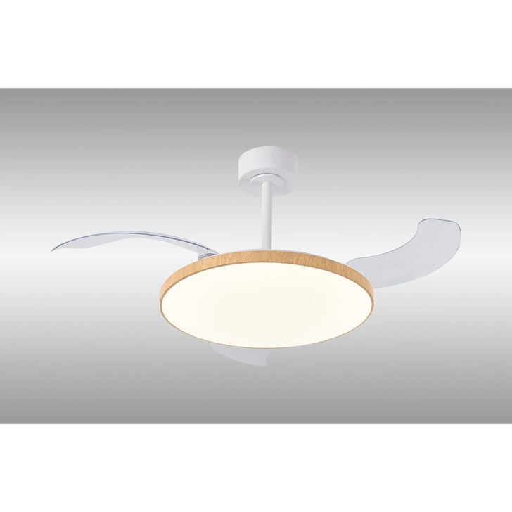 Slim Fan 50cm 50W LED Dimmable Ceiling Light With Built-In 30W DC Fan: 2700-5000K Remote Control: 3500lm: Wood
