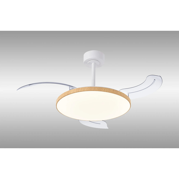 Slim Fan Mini 40cm 45W LED Dimmable Ceiling Light With Built-In 25W DC Fan: 2700-5000K Remote Control: 3150lm: Wood