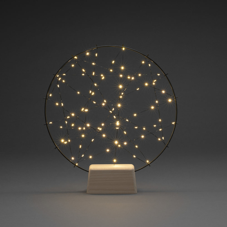 Small Round Christmas Decoration With Micro Amber LEDs