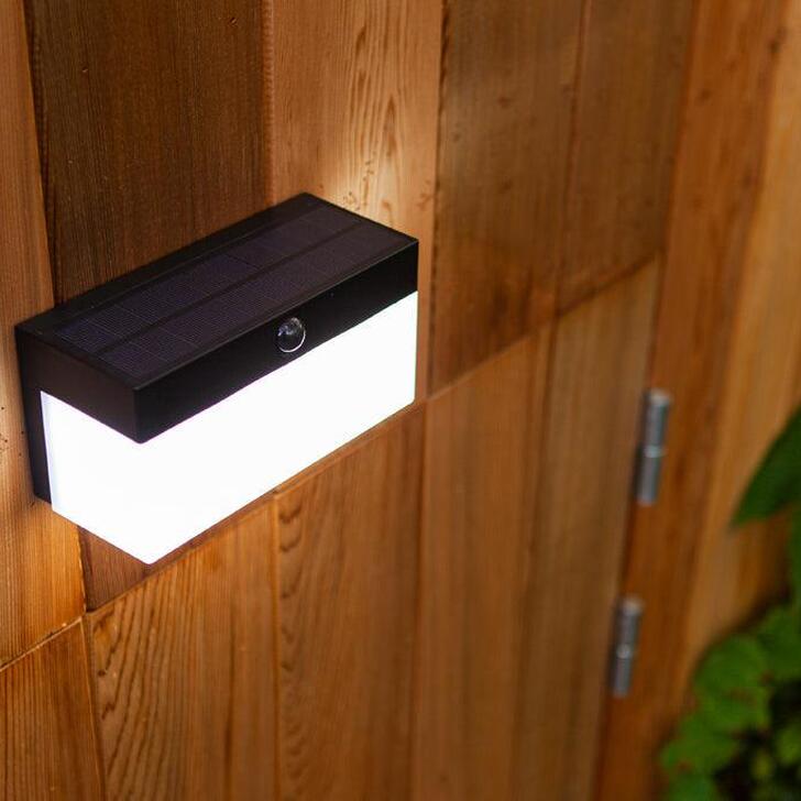 Solar Powered Led Exterior Wall Light With Pir Motion Sensor - 2700K-6500K, IP44