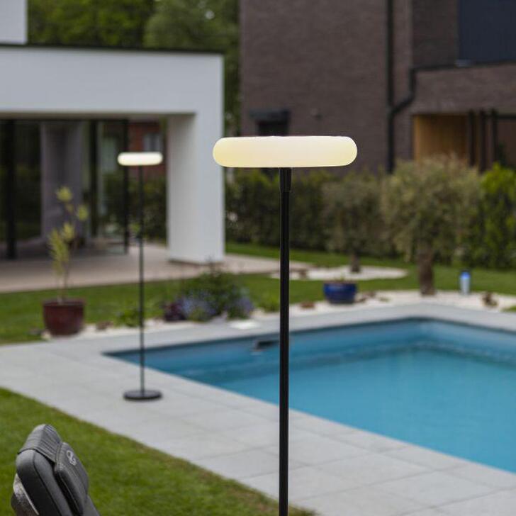 Solar Powered Led Portable Post Lamp In Black - 3000K, IP54