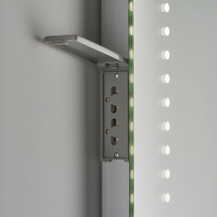 Spegel Rectangular Bathroom Mirror With CCT LED Lights, Motion Sensor & Shaver Socket
