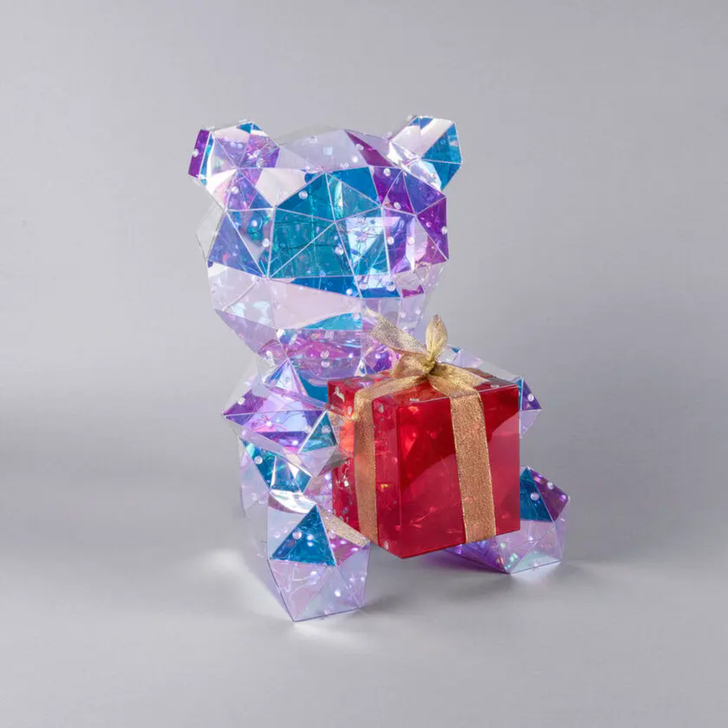 Teddy Bear RGB Led with diamond effect, 40cm, Indoor