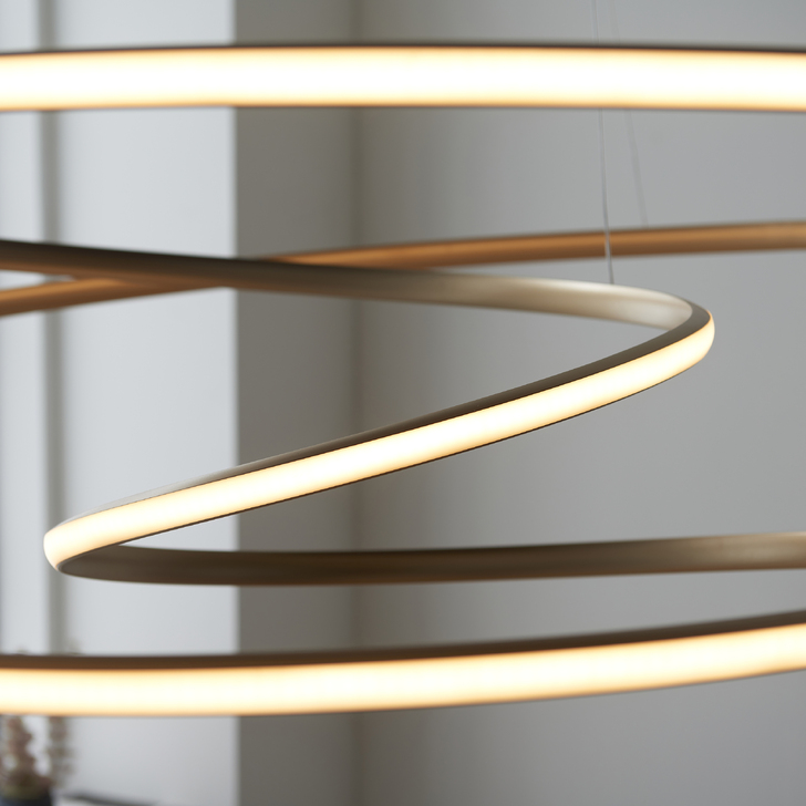 Thorlight Anakin Extra Large Modern Spiral LED Pendant Gold