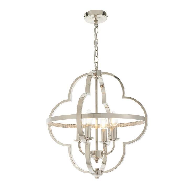 Thorlight Averi Polished Nickel Finish 4 Light Shaped Pendant