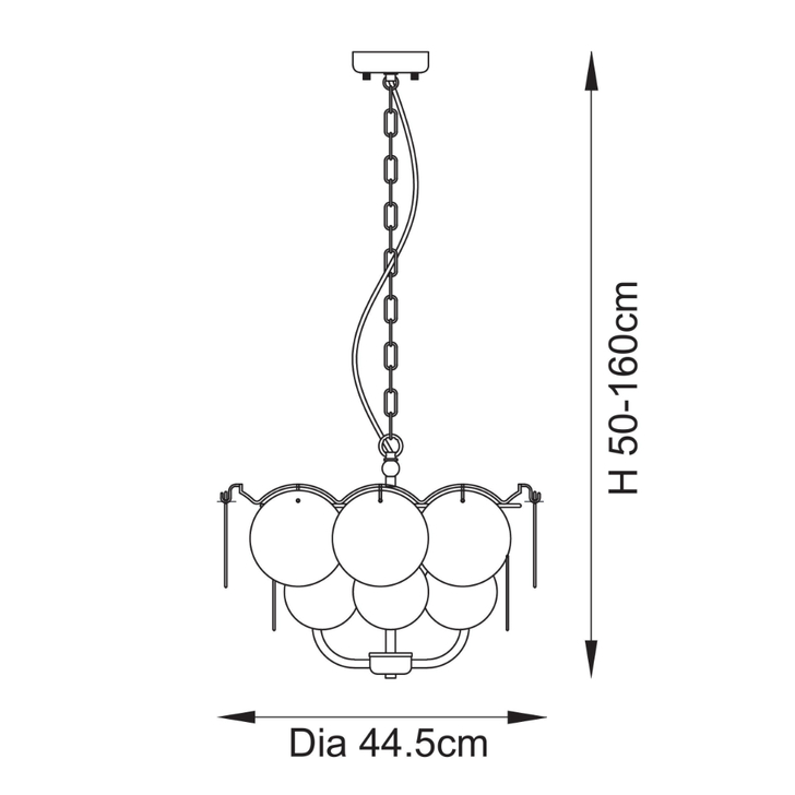 Thorlight Buxton Brushed Aged Brass 3 Light Pendant Light Complete With Handmade Champagne Glass Discs