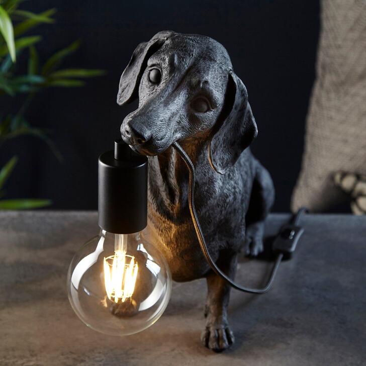 Thorlight Dachshund Table Lamp Matt Black