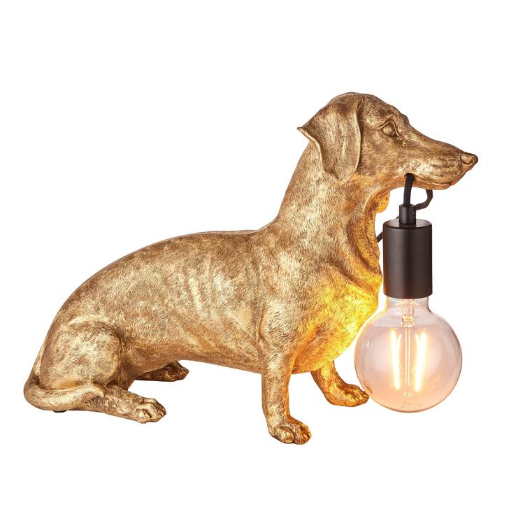 Thorlight Dachshund Table Lamp Vintage Gold