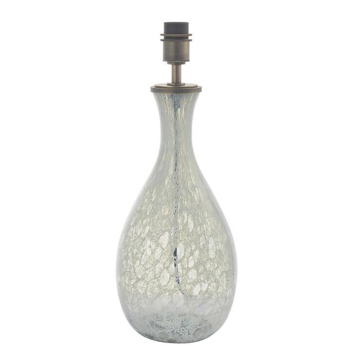 Thorlight Karter White & Clear Artisan Glass Table Lamp Complete With Brushed Bronze Detailing