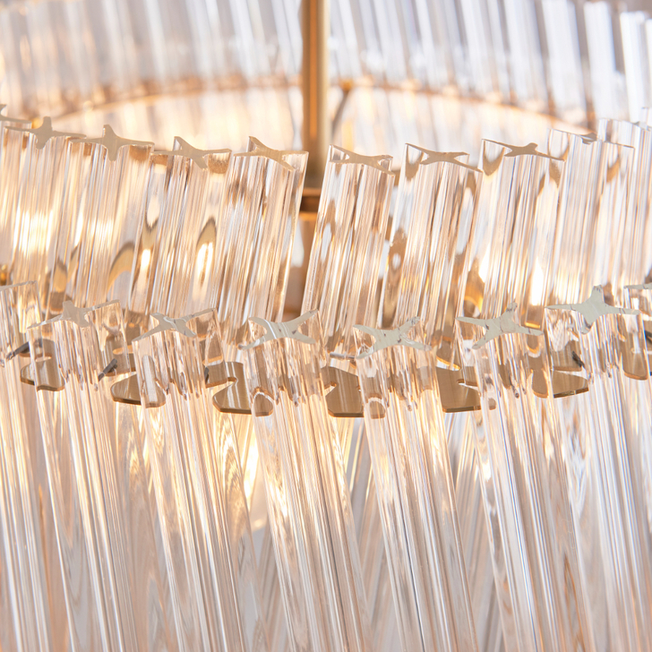 Thorlight Salford Brushed Aged Brass Glass 3 Light Pendant