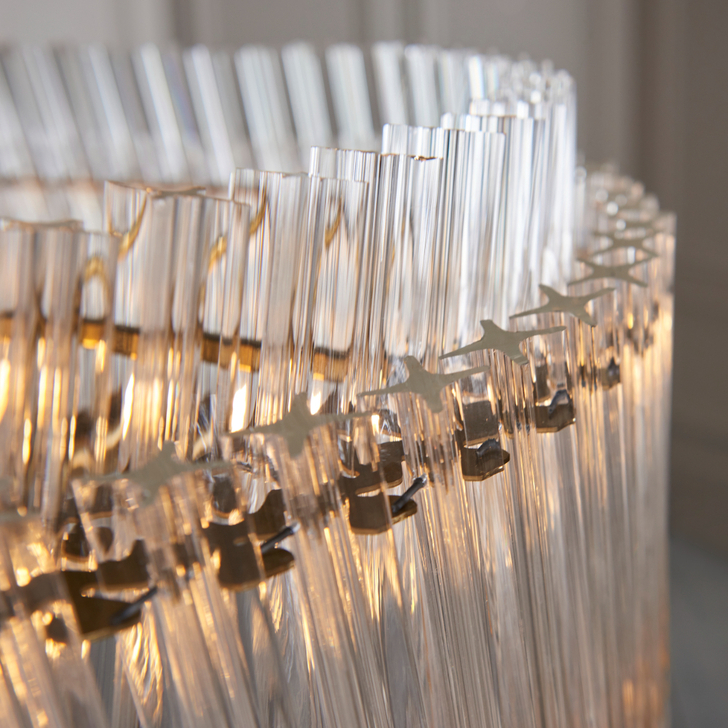 Thorlight Salford Brushed Aged Brass Glass Large 5 Light Pendant