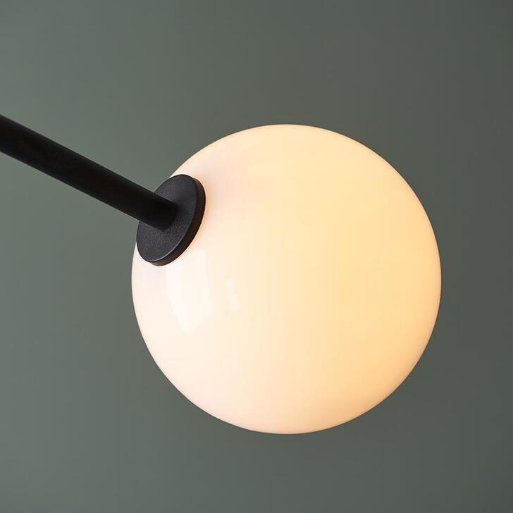 Thorlight Selah Textured Black Finish 4 Light Semi Flush Ceiling Light Complete With Glossy Opal Glass Globes