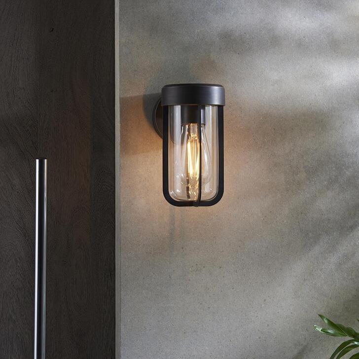 Thorlight Vada Brushed Bronze Finish Exterior Wall Light Complete With Clear Glass - IP44