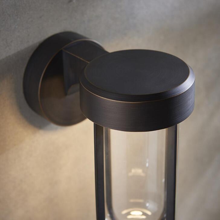 Thorlight Vada Brushed Bronze Finish LED Exterior Wall Light Complete With Clear Glass - IP44, 2700K