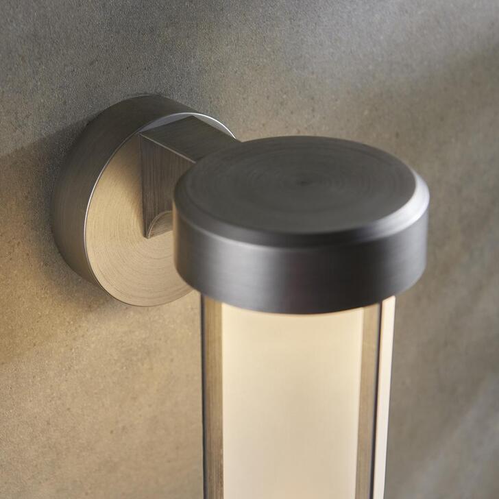 Thorlight Vada Brushed Silver Finish LED Exterior Wall Light Complete With Frosted Glass - IP44, 2700K