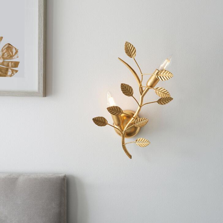 Thorlight Willa 2 Light Wall Light Gold Leaf Finish