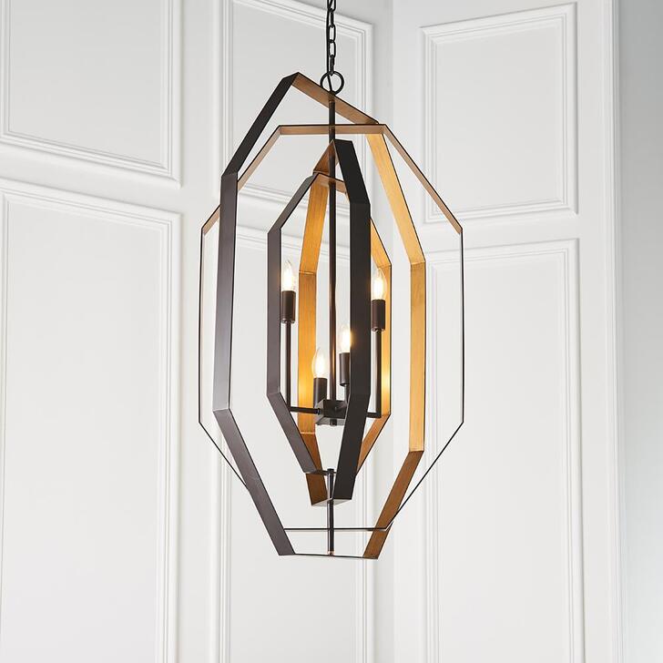 Thorlight Zorion Aged Bronze & Antique Gold Finish 4 Light Pendant