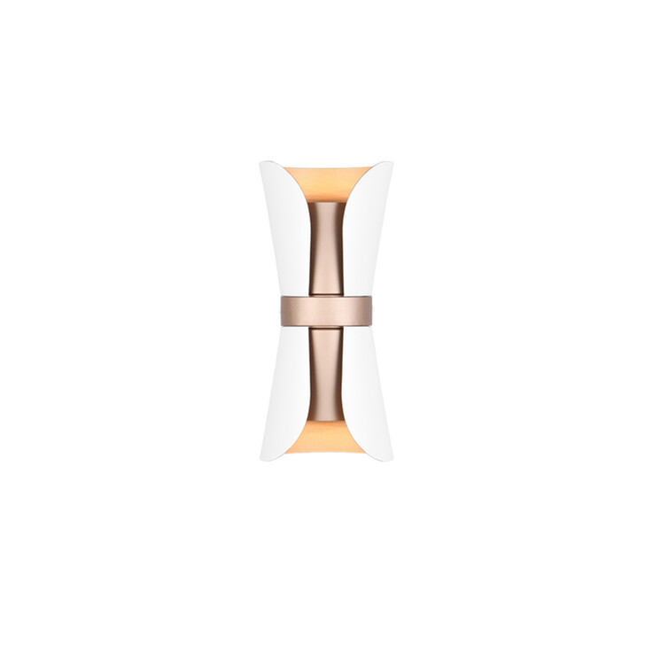 Trio Lighting Coat Up & Down Curved Wall Light Matt White & Coffee Finish