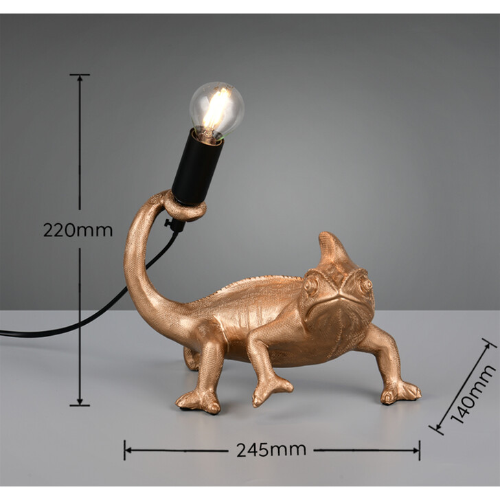 Trio Lighting Crawly Gold Resin Chameleon Table Lamp
