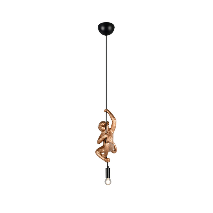 Trio Lighting Fips Gold Resin Monkey Single Pendant Light