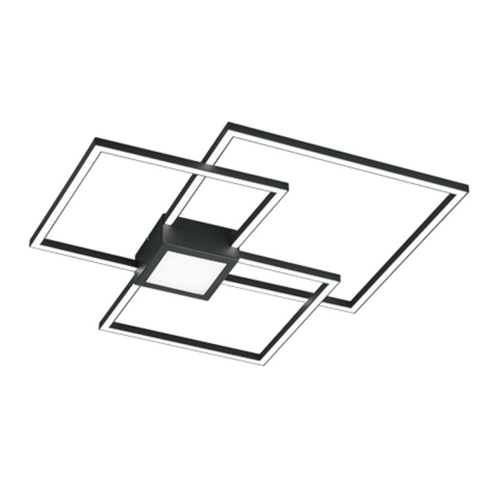 Trio Lighting Hydra Anthracite Square LED Flush Ceiling Light - 3000K, 3 Stage Dimming