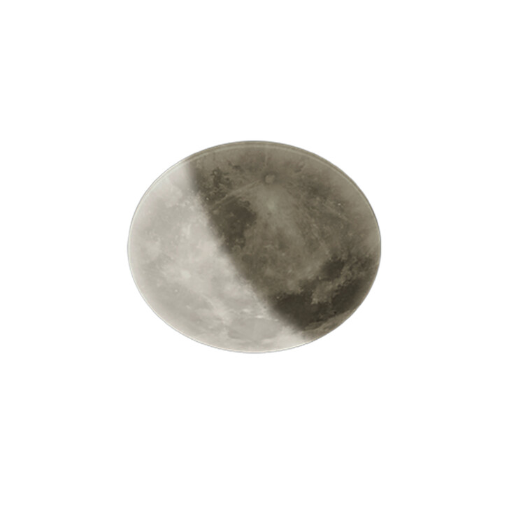 Trio Lighting Lunar Small Flush Moon Style LED Ceiling Light - Remote Control