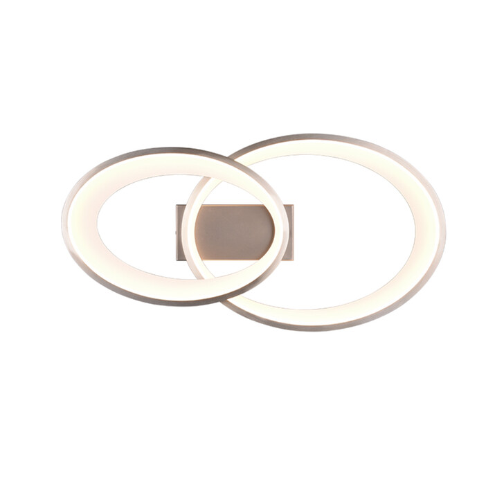 Trio Lighting Malaga Matt Nickel Double Oval Hoop Flush LED Ceiling Light - 3000K