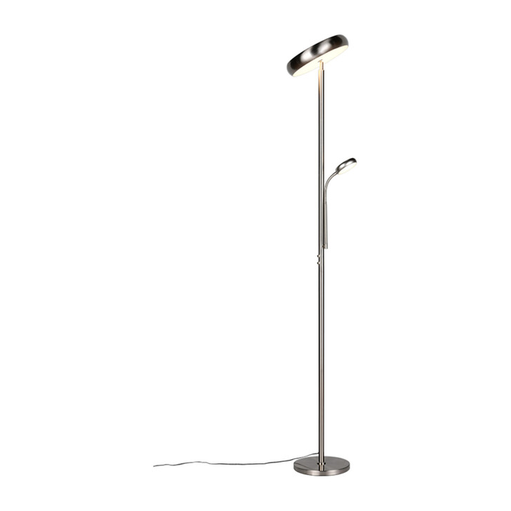 Trio Lighting Palermo Matt Nickel Mother & Child Adjustable Floor Lamp - Remote Control