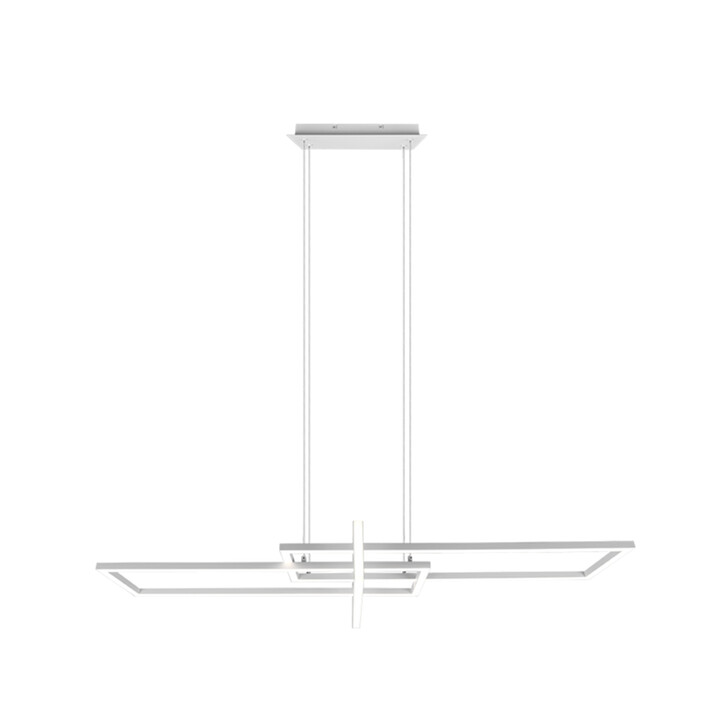 Trio Lighting Salinas Matt White LED Rectangular Linear Bar Pendant - 4000K, 3 Stage Dimming