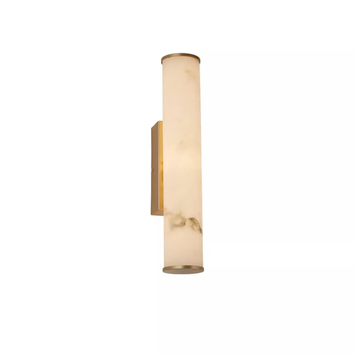 Wales Matt Gold Metal Bathroom Wall Light Complete With Marble Resin Shade - IP44 - 3000K