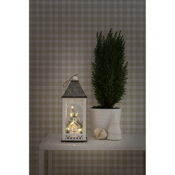 Wooden Lantern Church Christmas Decoration