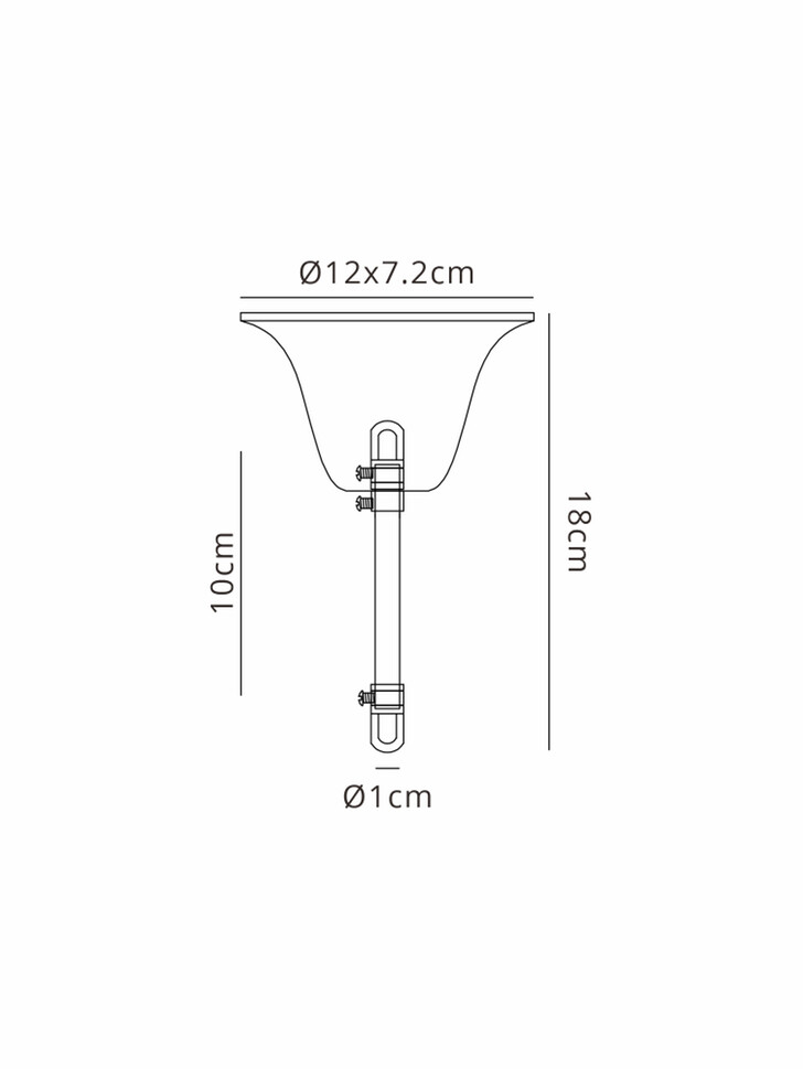 120mm Polished Chrome Bell Cup Ceiling Rose With Hook Plate And Rod