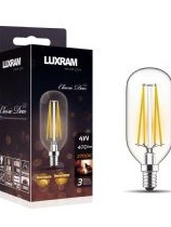 4W LED Classic Deco Clear Dimmable T45 Lamp With Decorative Filament - E14, 2700K