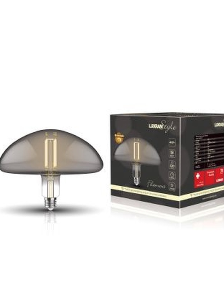 4W LED Classic Style Smoke Finish Dimmable Mushroom Lamp - E27, 2100K