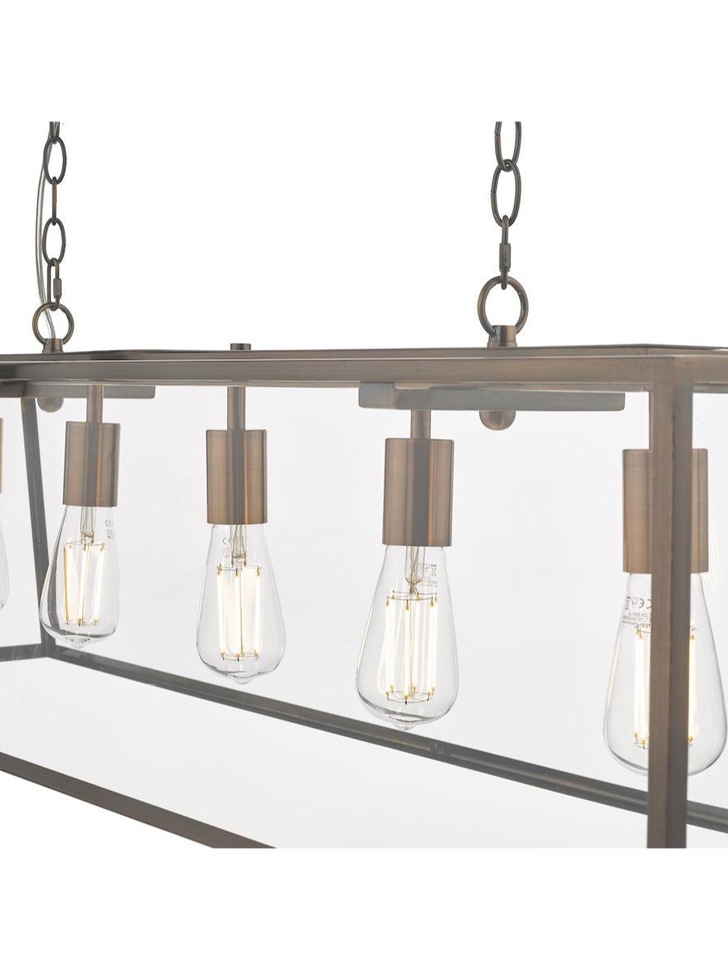 Dar Academy ACA0564 5 Light Bar Pendant In Antique Copper Finish