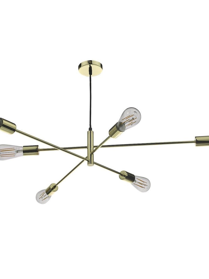 Dar Alana ALA0635 6 Light Pendant In Polished Gold Finish