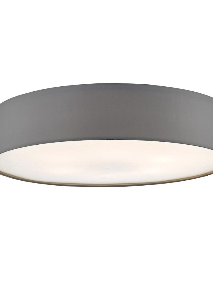 Dar Cierro CIE4839 6 Light Flush Ceiling Light In Grey With Frosted Diffuser