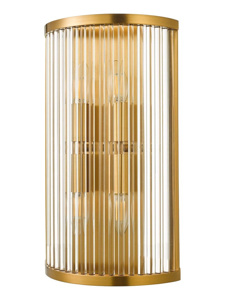 Dar Eleanor Natural Brass/Glass 4 Light Wall Light