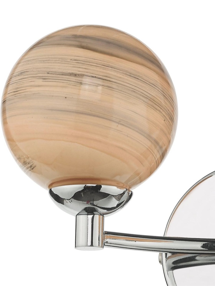 Dar Izzy 2 Light Wall Light In Polished Chrome Complete With Swirl Glass