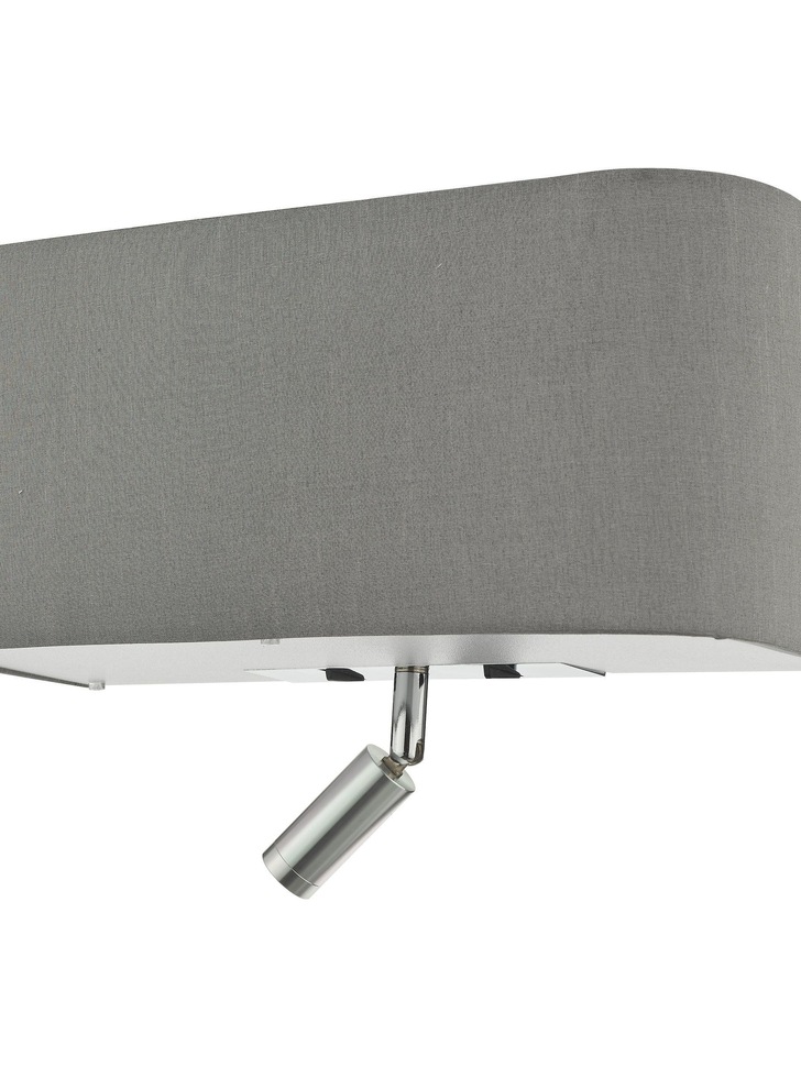 Dar Ronda 3 Light Wall Light In Grey Complete With Led Reading Light