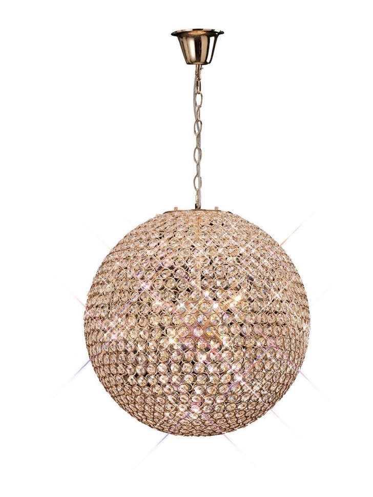 Diyas Ava IL30754 French Gold 9 Light Crystal Pendant