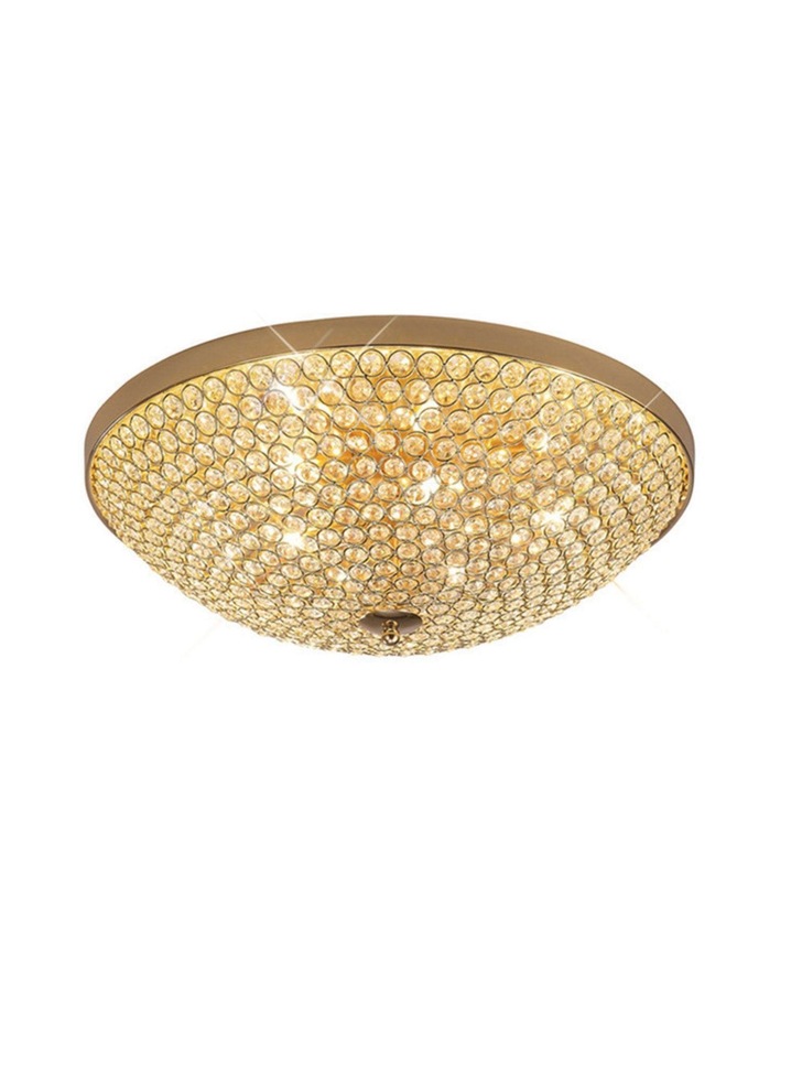 Diyas Ava IL30757 French Gold 6 Light Flush Crystal Ceiling Light