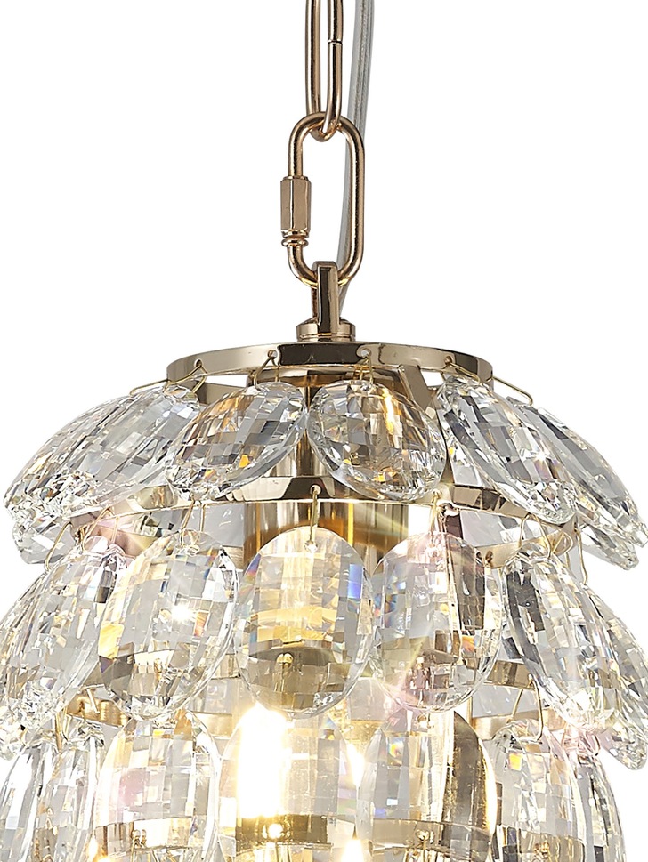 Diyas Coniston French Gold 1 Light Crystal Pendant - IL32839